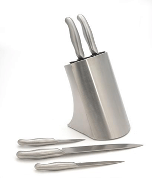 Stainless Steel Knife Block, 6-Piece