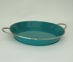 Dienblad rond donker turquoise