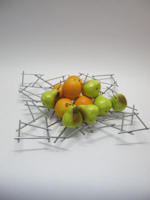 Chrome fruit bowl