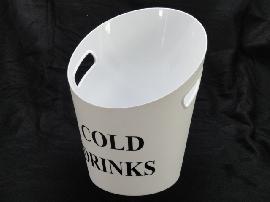 Bottle cooler / magazine rack "cold drinks", White