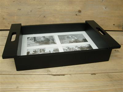 Zwart fotodienblad voor 4 foto's