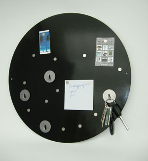 Round memo Board, black with hooks